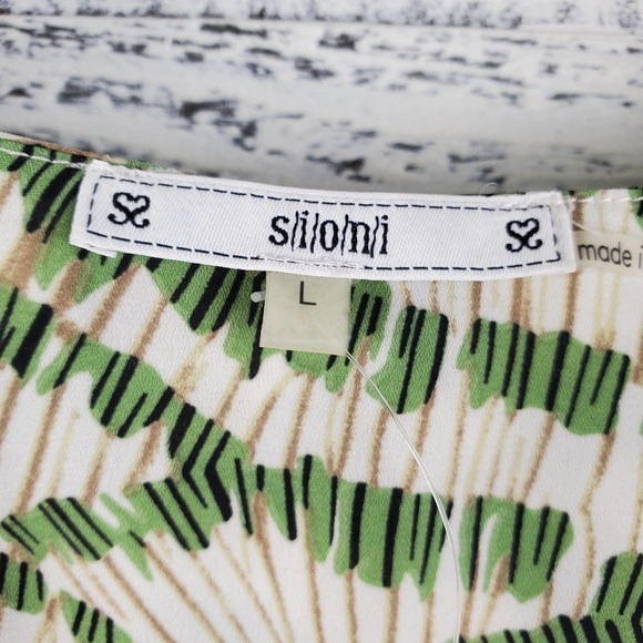 Sioni Hi-Lo Hem Sleeveless Blouse Pleated Front Sz Large Earthy Neutral Comfort - Picture 3 of 8